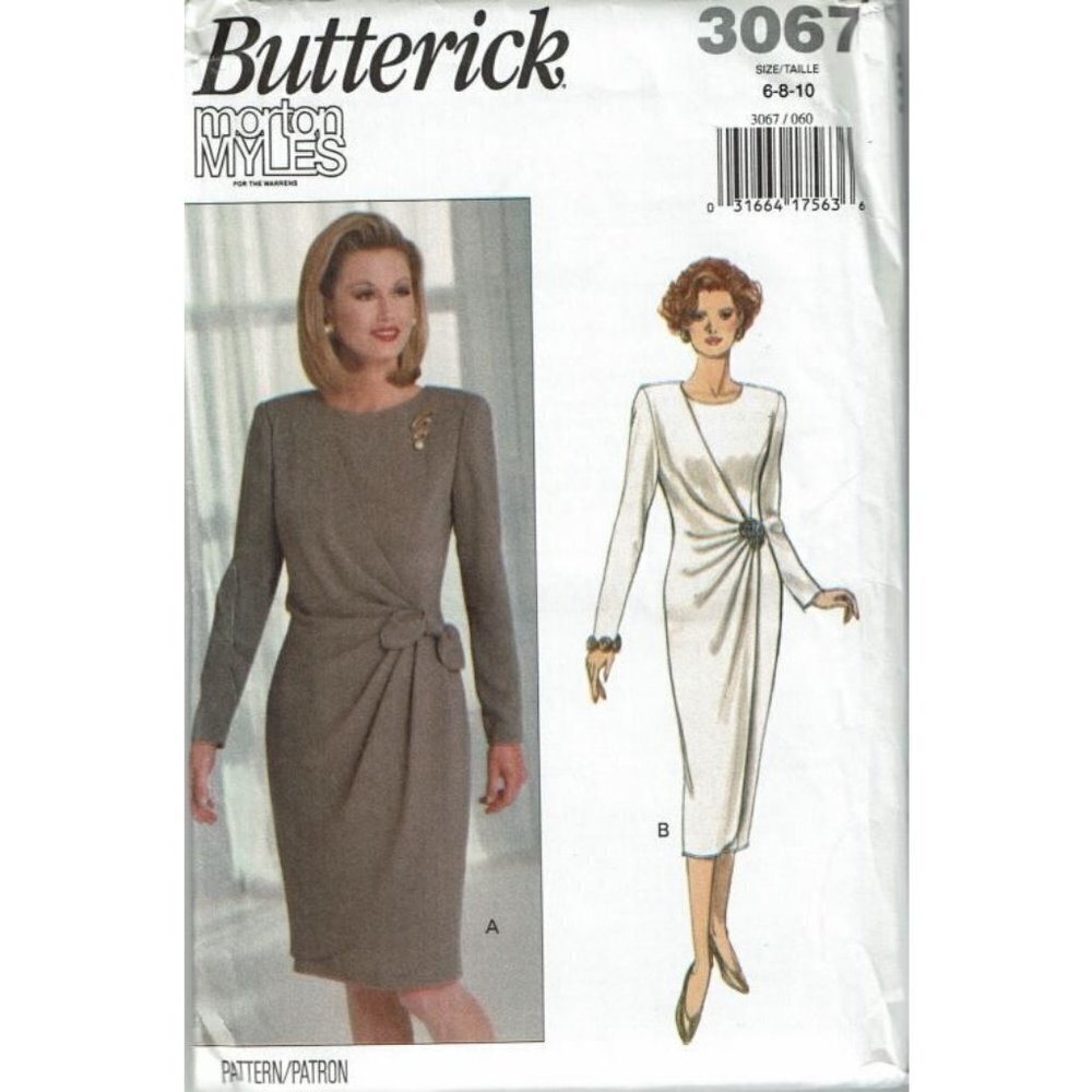 Butterick Sewing Pattern 3067 Dress Wrap MORTON MYLES Size 6-10‎